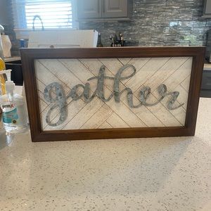 “gather” home decor sign